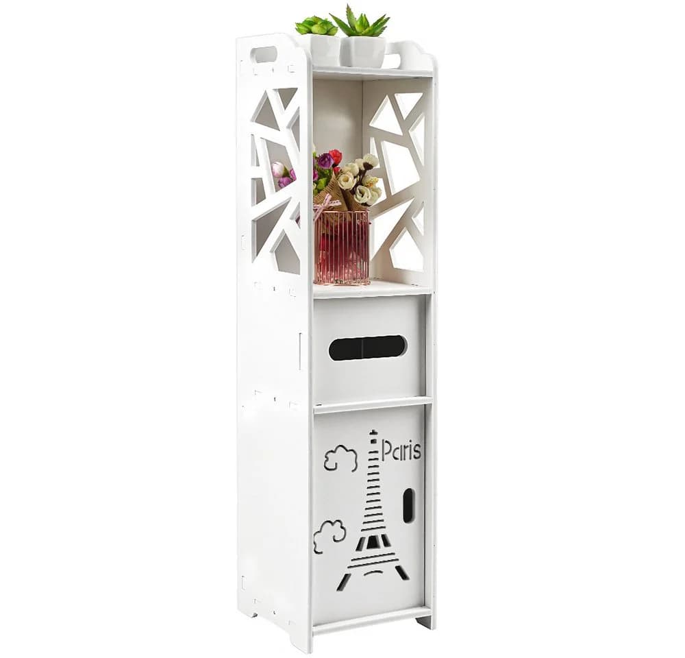 JEOBEST Badschrank Schmal Weiß Platzsparend - Bild 2