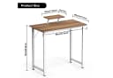 JEOBEST Computertisch Schreibtisch 80x40cm Braun mit Monitorständer Bild 3