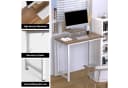 JEOBEST Computertisch Schreibtisch 80x40cm Braun mit Monitorständer Bild 4