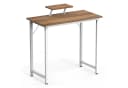 JEOBEST Computertisch Schreibtisch 80x40cm Braun mit Monitorständer Bild 5