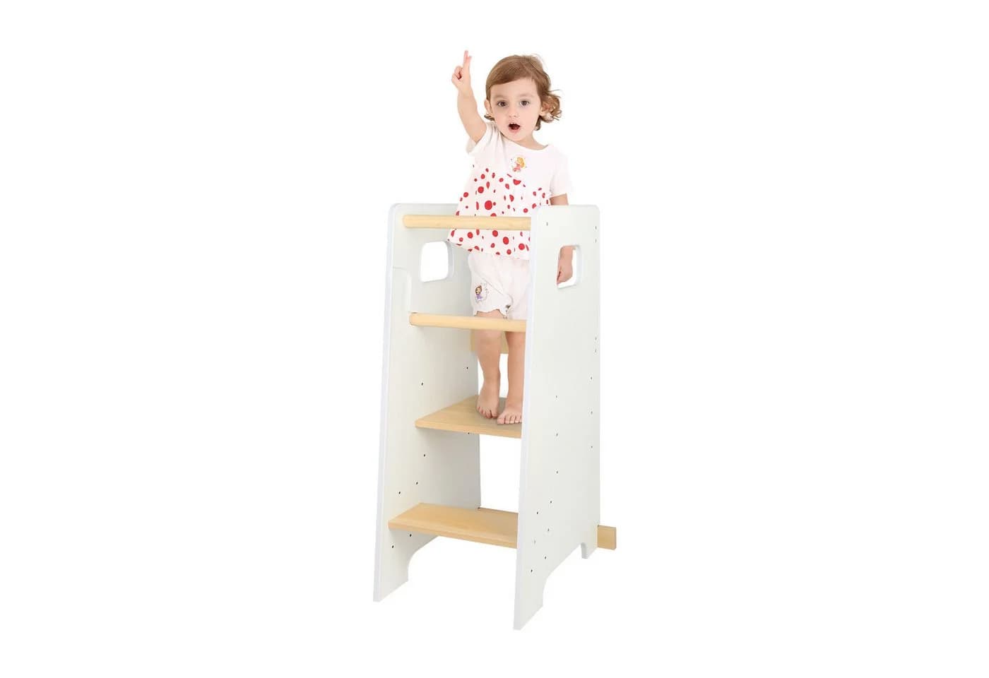JEOBEST Lernturm Kinder Weiß 3-fach Höhenverstellbar - Bild 3