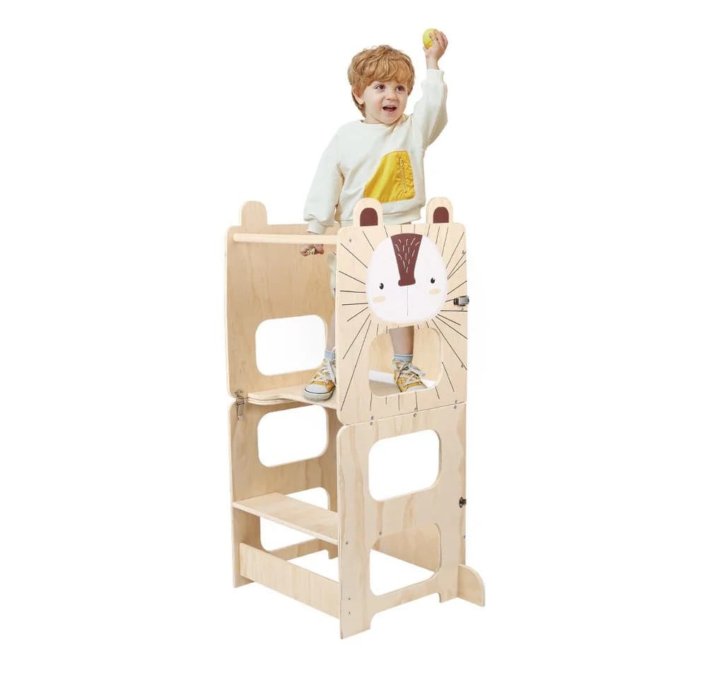 JEOBEST 3-in-1 Lernturm mit Kreidetafel und Stauraum - Bild 3