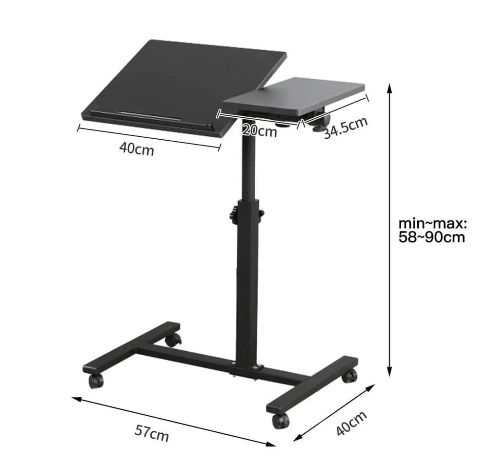 JEOBEST Laptoptisch Beistelltisch Höhenverstellbar Schwarz - Bild 5