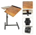 JEOBEST Laptoptisch Beistelltisch Mit Rollen, C-förmiger Couchtisch mit Holzplatte, Höhenverstellbar Bild 2
