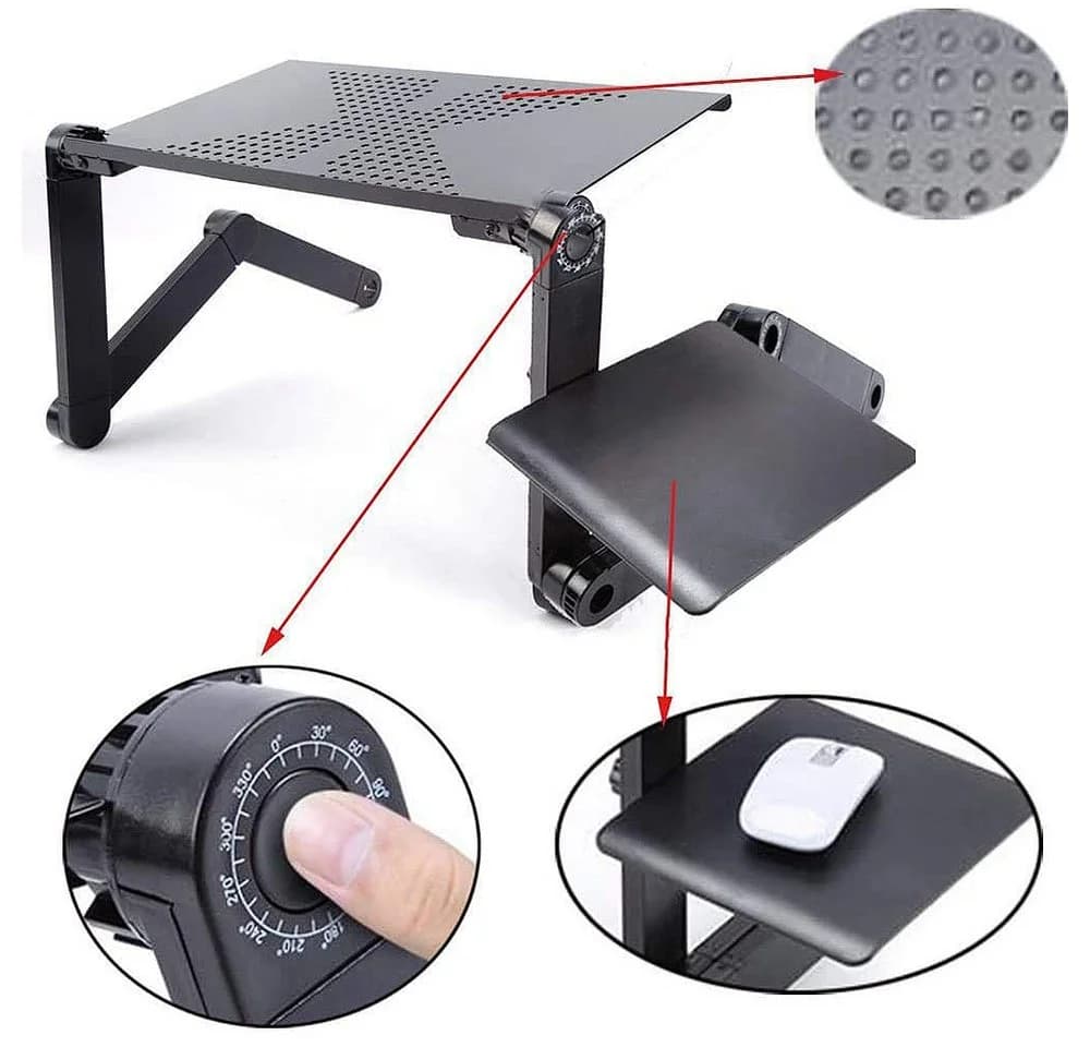 JEOBEST Laptoptisch Verstellbar Aluminium Tragbar
