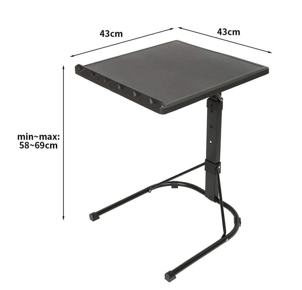 JEOBEST Laptoptisch Höhenverstellbar Beistelltisch Klappbar Schwarz - Bild 4
