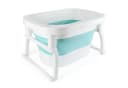 JEOBEST Faltbare Babybadewanne Blau mit Duschhocker Bild 2