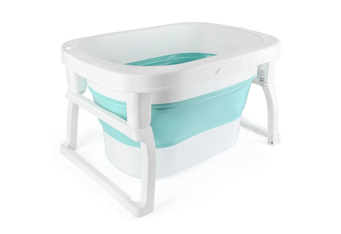 JEOBEST Faltbare Babybadewanne Blau mit Duschhocker - Bild 2