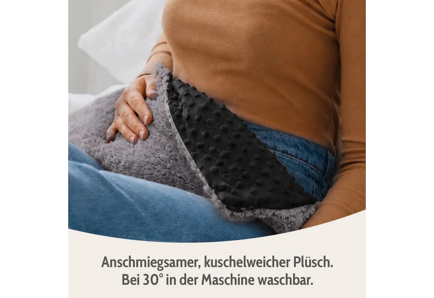 Habibi Plush Wärmekissen Premium grau mit Hirsekörnerfüllung - Bild 4