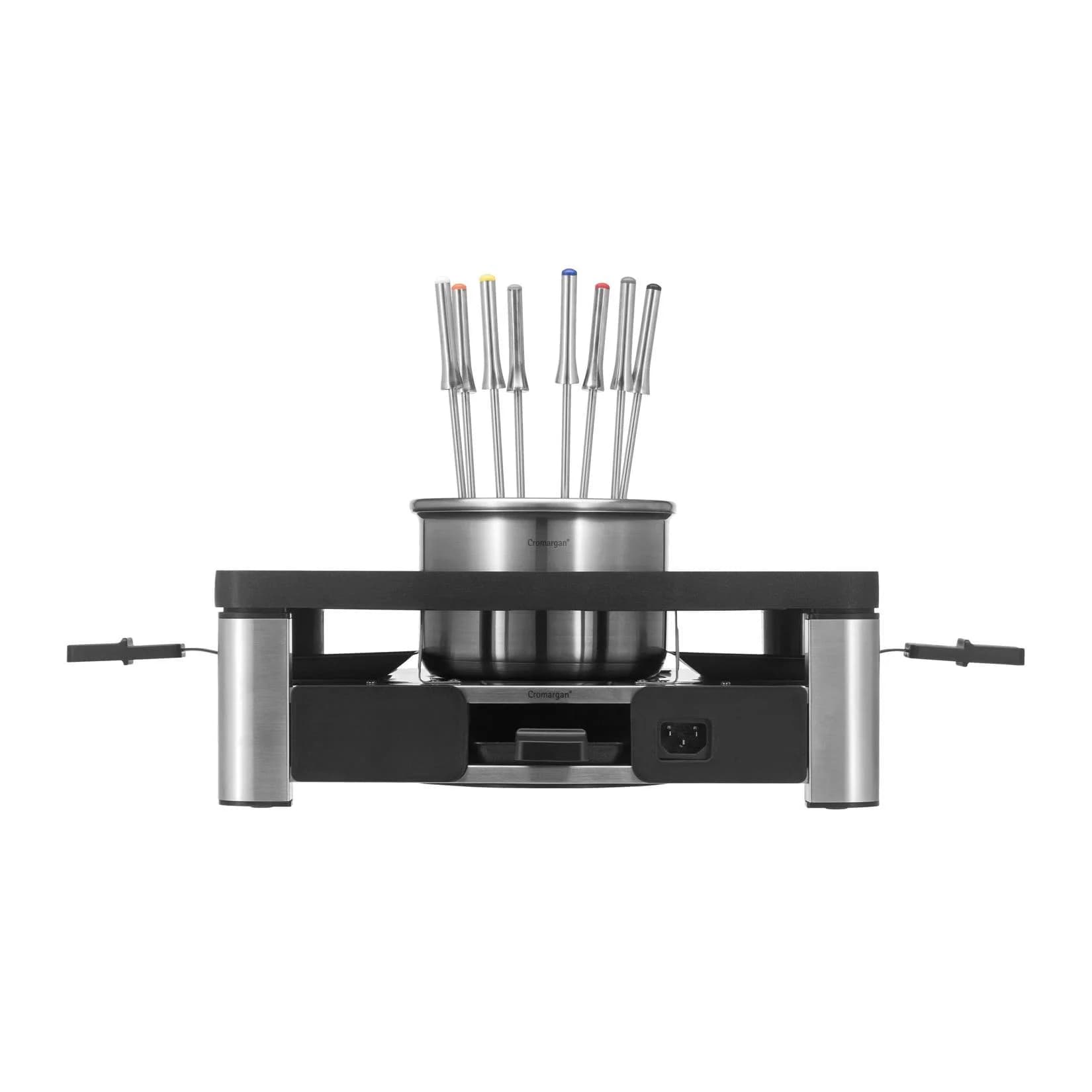Gourmet-Station aus Edelstahl und Metall in Silber und Schwarz