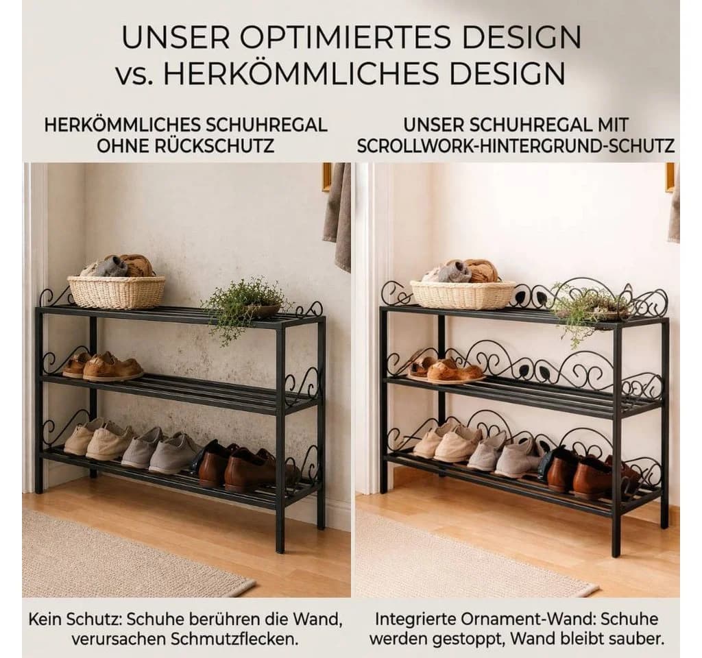 DanDiBo Schuhregal Mi-3 Metall Schmiedeeisen - Bild 3