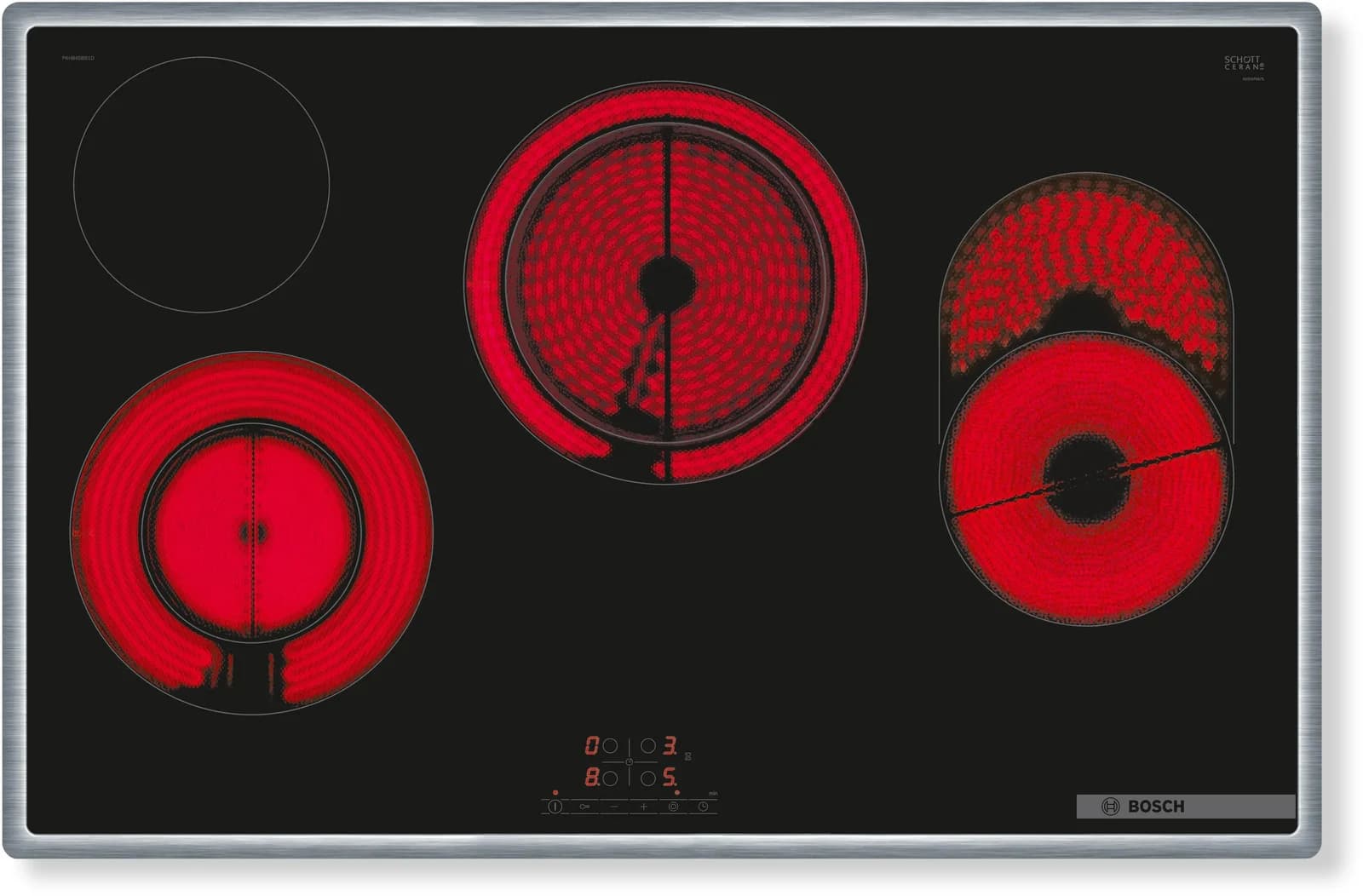BOSCH Elektro-Kochfeld PKH845BB1D Schwarz Touch-Steuerung