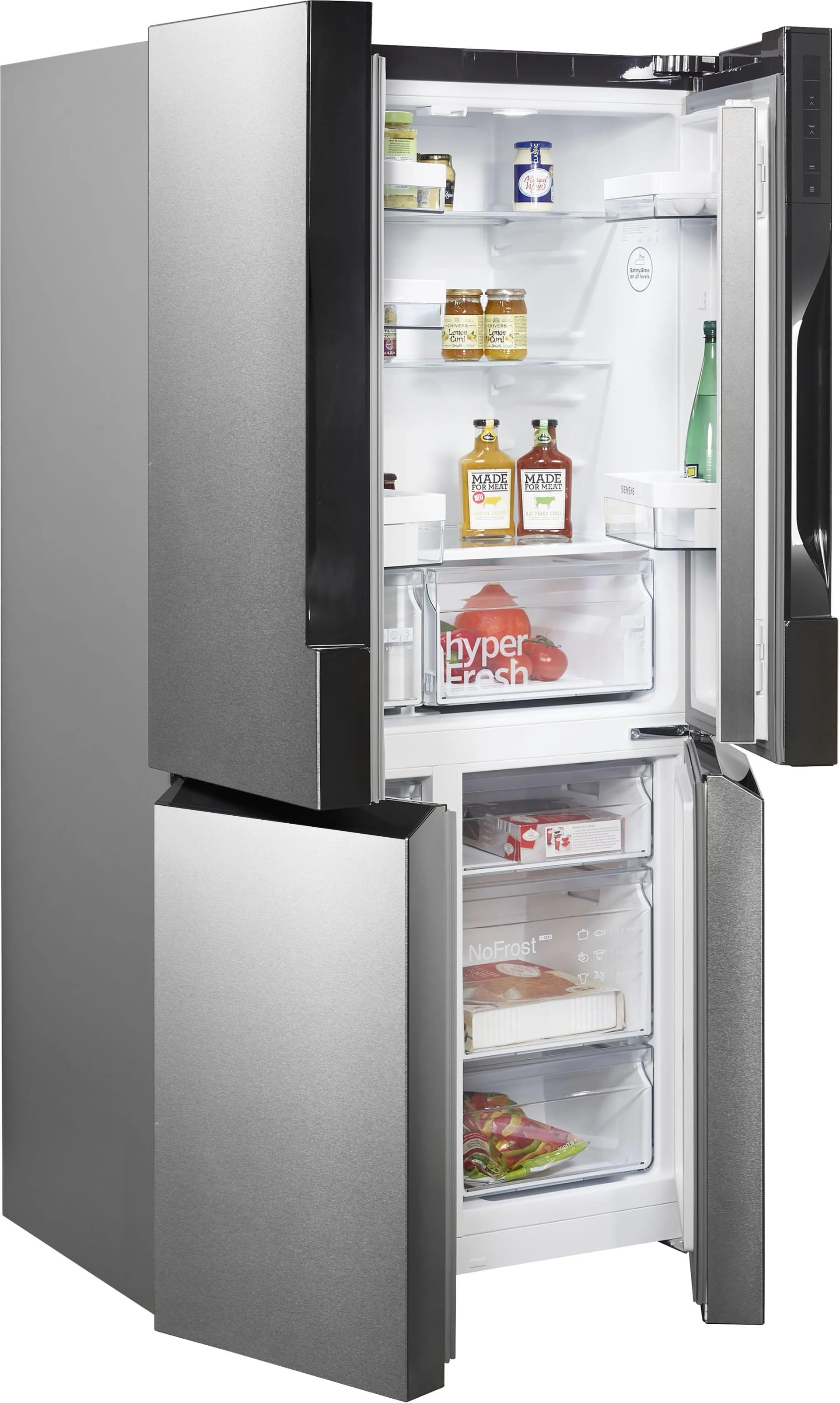 Siemens Multi Door KF96NVPEA Kühlschrank Silber NoFrost hyperFresh - Bild 2