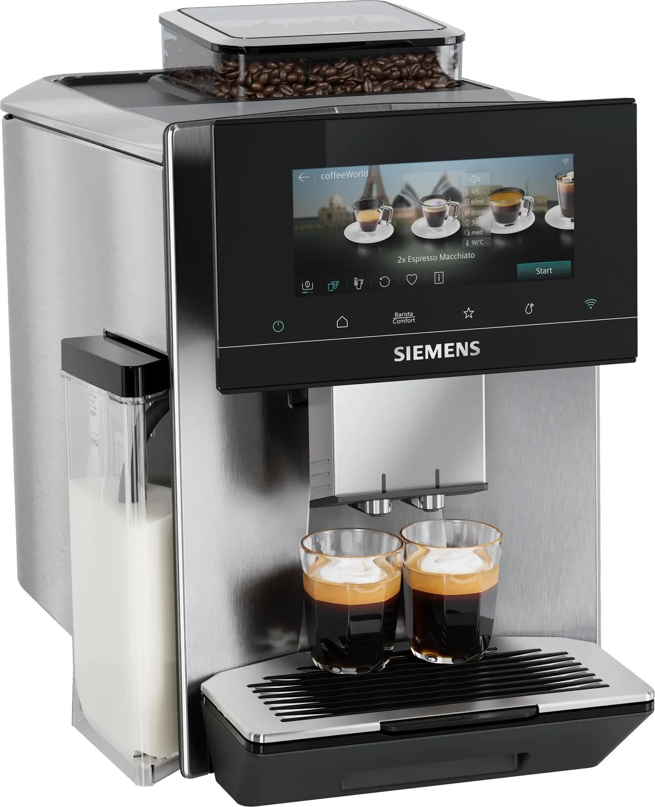 Siemens Kaffeevollautomat TQ923E43 Edelstahl mit 6.8'' Display