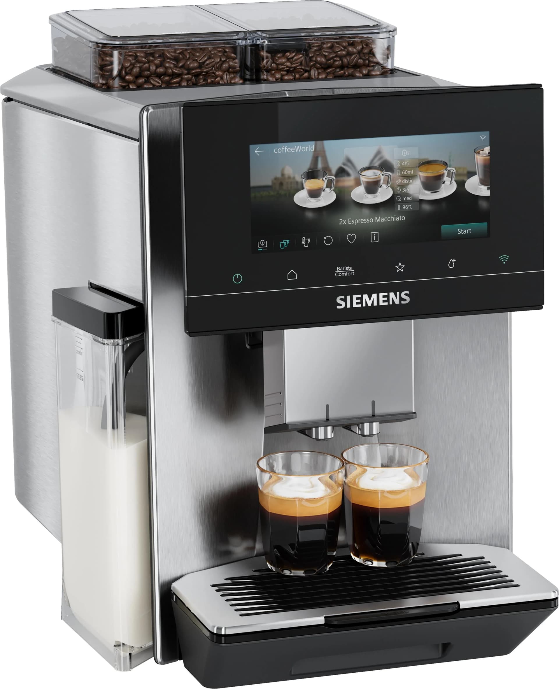 SIEMENS Kaffeevollautomat EQ900 Edelstahl 6.8'' Display