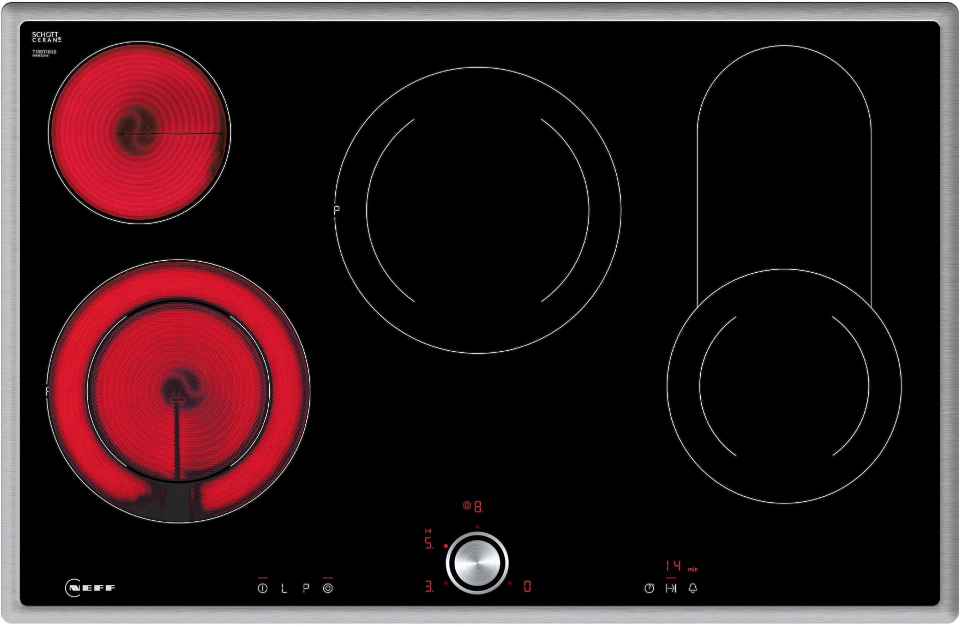 NEFF Elektro-Kochfeld T18BT16N0 Silber TwistPad Bedienung