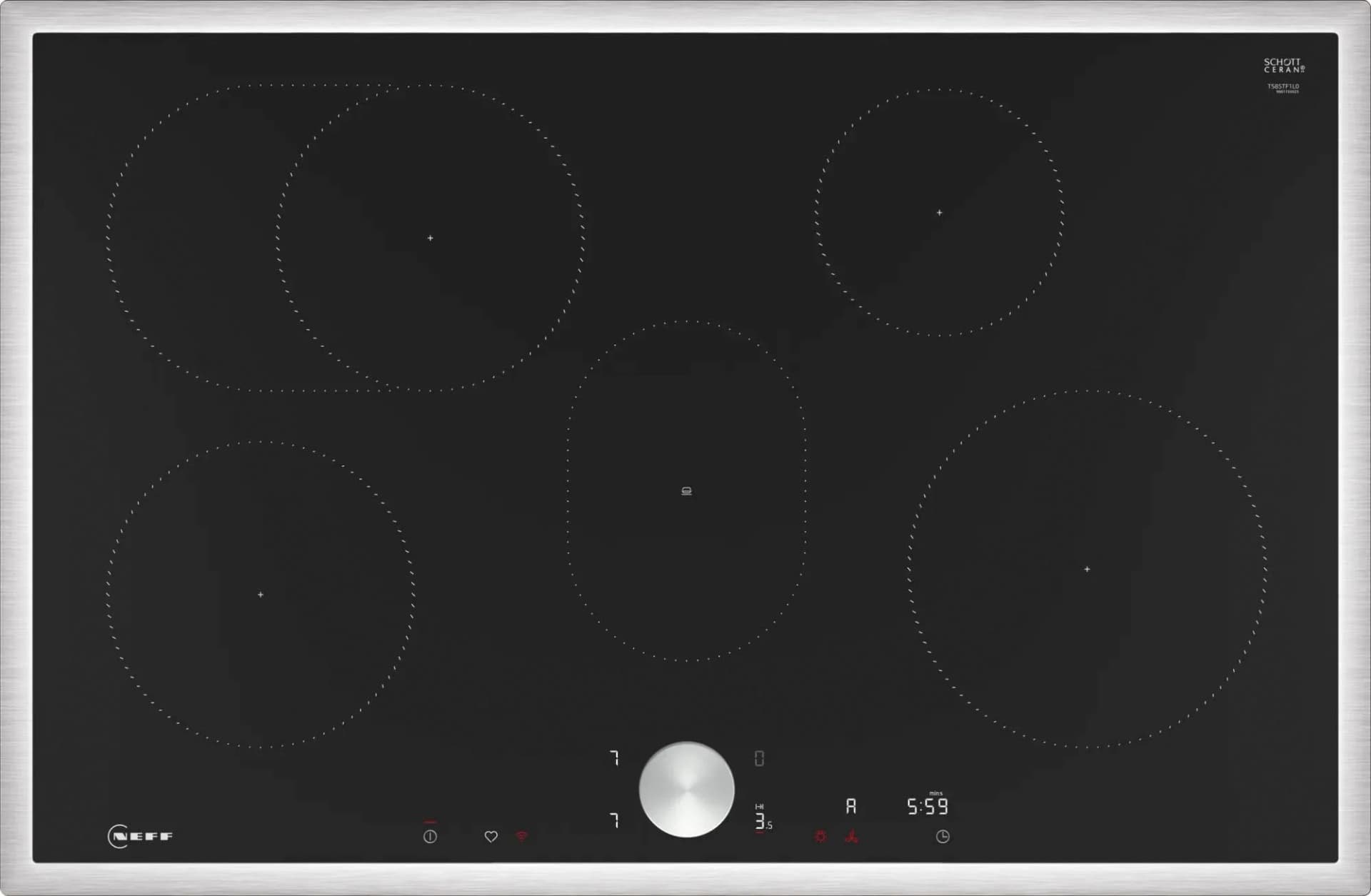 NEFF Induktions-Kochfeld T58STF1L0 Silber Intuitive Twist Pad Bedienung