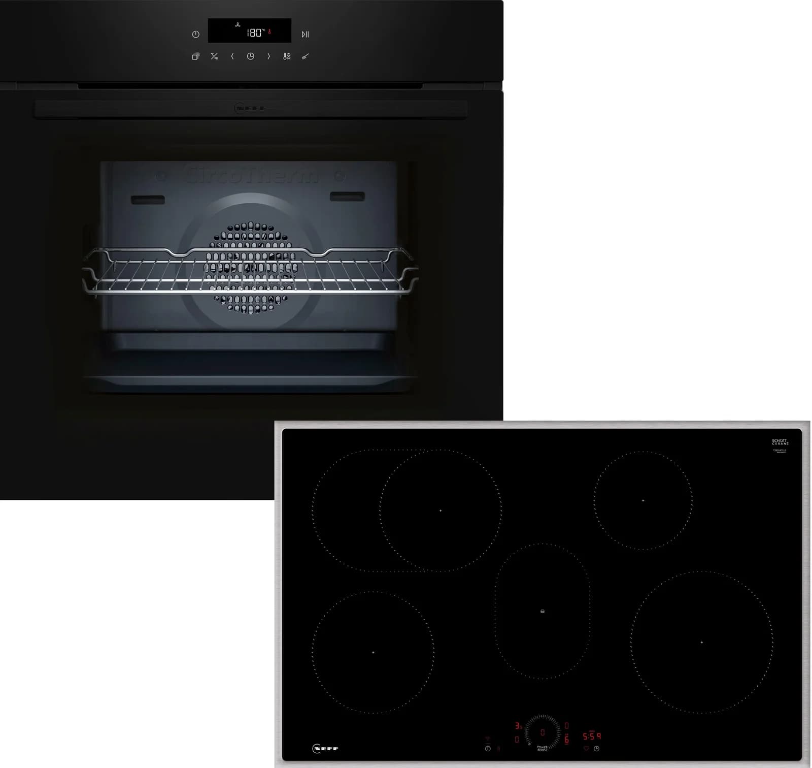 Neff BTX48PIB0 Backofen-Set Schwarz/Edelstahl