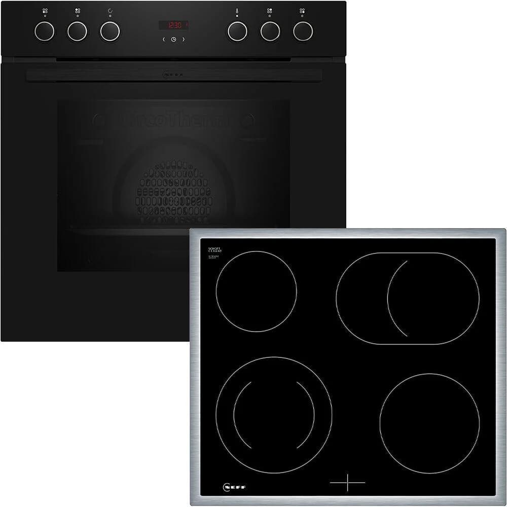 NEFF Elektro-Herd-Set "EDX4B0" Schwarz Energieeffizienz A+