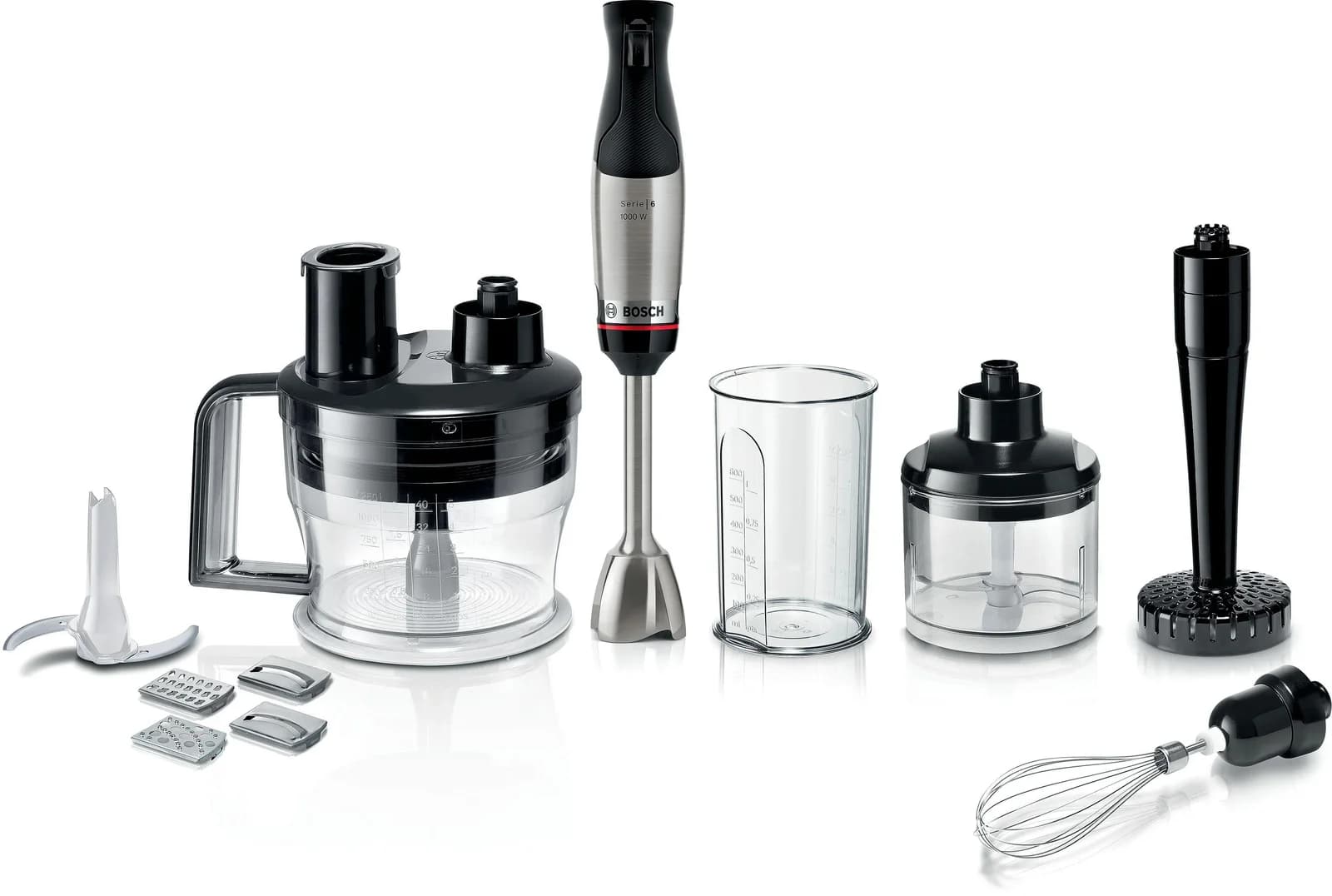 Bosch Stabmixer ErgoMaster Serie 6 MSM6M673 4 Klingen Mixfuß Edelstahl Schwarz