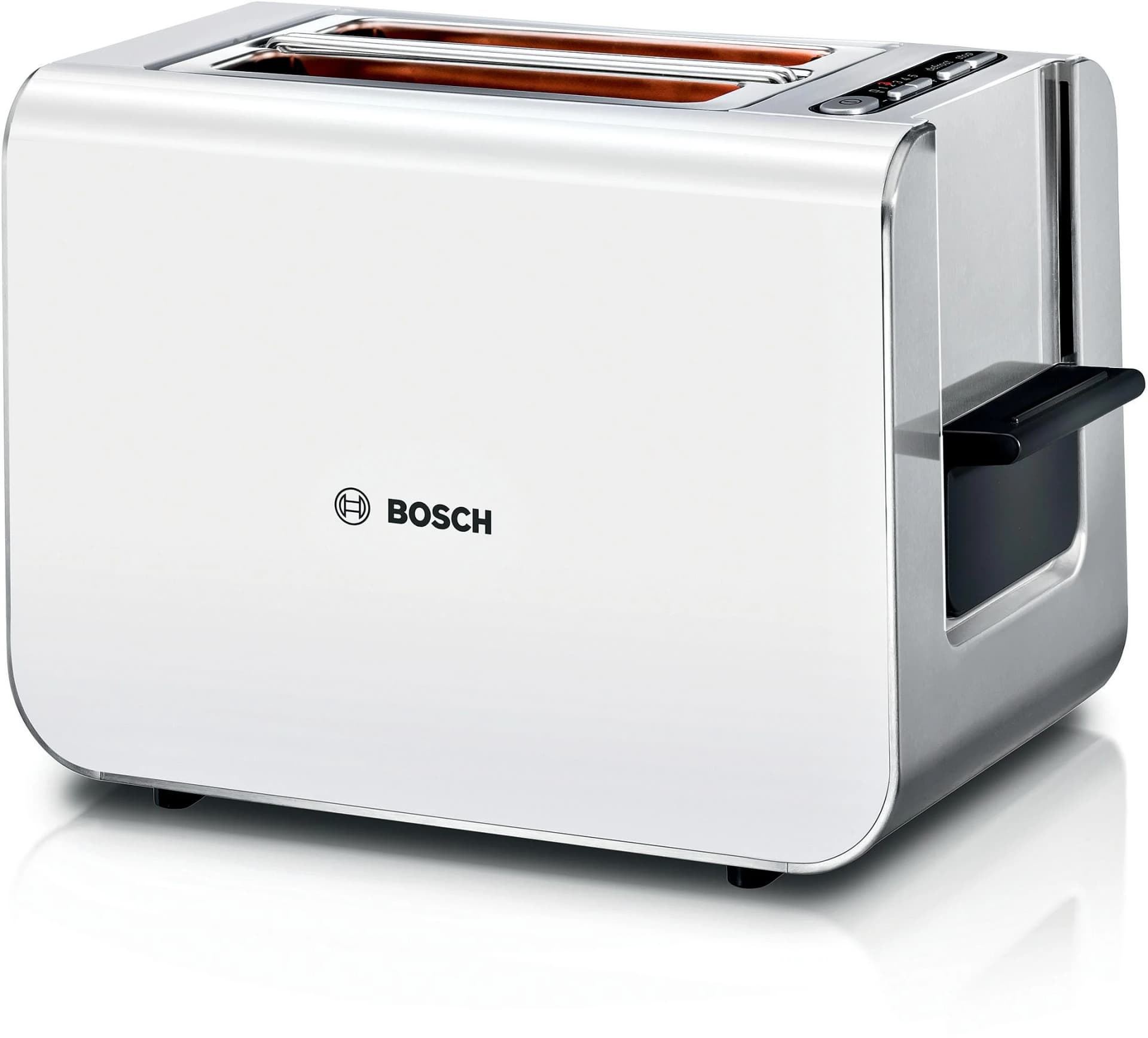 BOSCH Toaster Styline TAT8611N Weiß mit Brötchenaufsatz und Liftfunktion