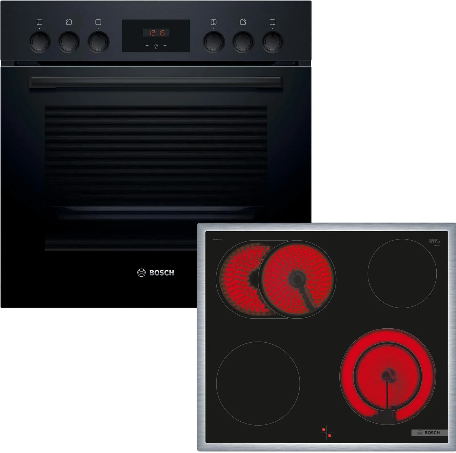 Bosch Elektro-Herd-Set HND211VB2 3D Heißluft schwarz