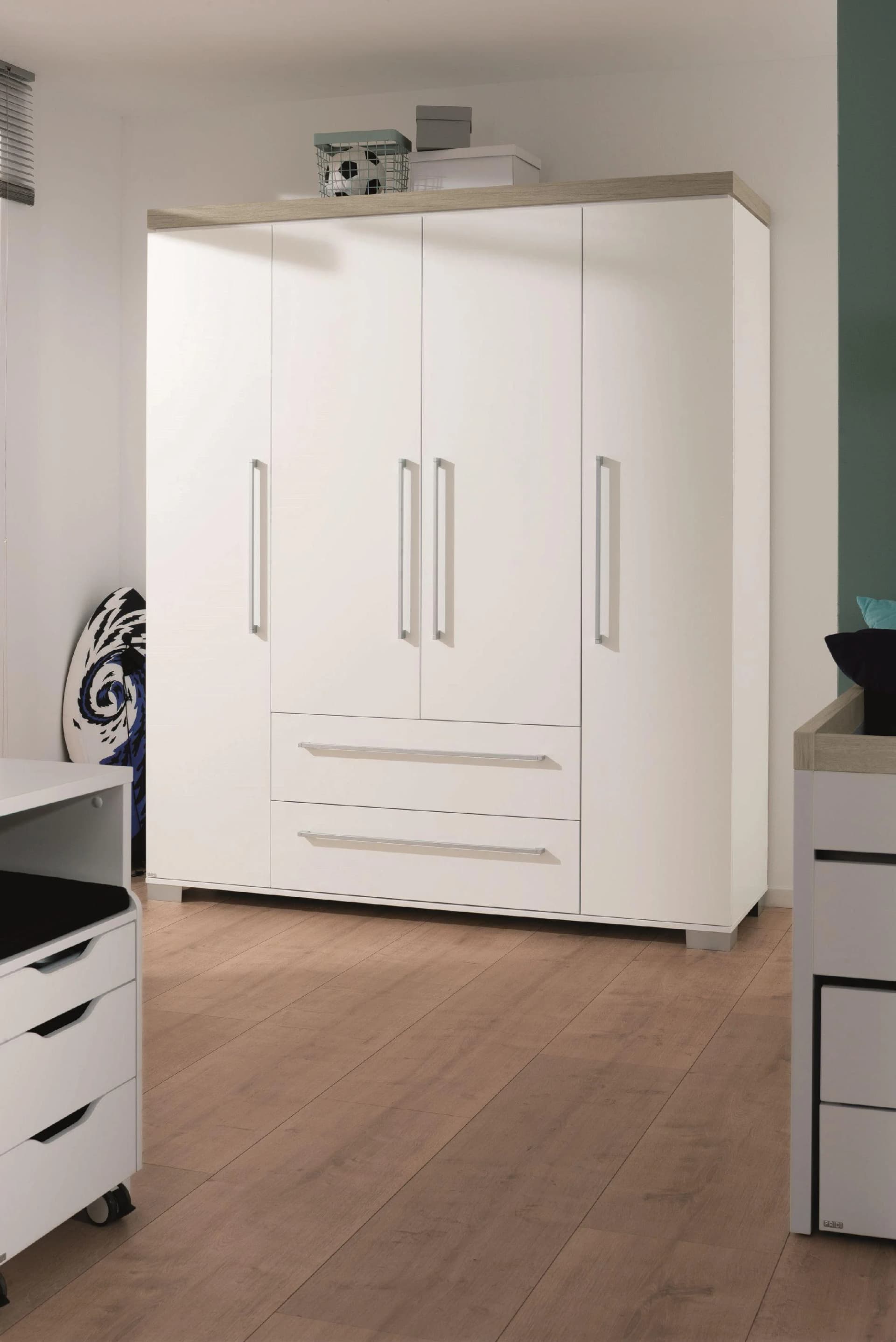 Kleiderschrank PAIDI KIRA Weiß mit Soft-Close und 4 Türen