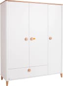 PAIDI Kleiderschrank LOTTE & FYNN 3 Türen 1 Schublade Weiß Eiche Bild 5