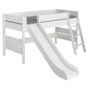 PAIDI Spielbett Tiago Kreideweiß mit Leiter und Rutsche Bild 1