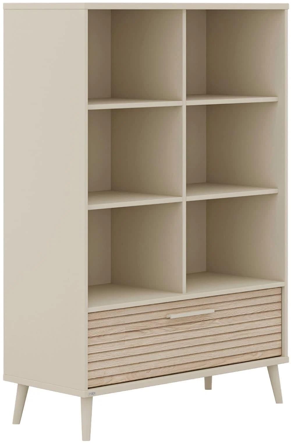 PAIDI Standregal Eefje Beige mit Schublade, offene Fächer