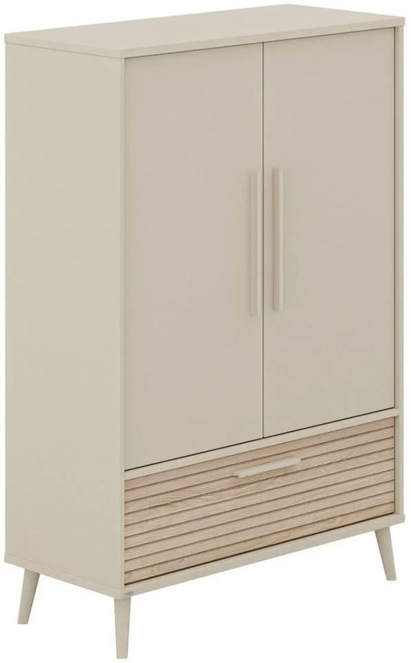 Kinderkleiderschrank aus Holz und Spanplatte