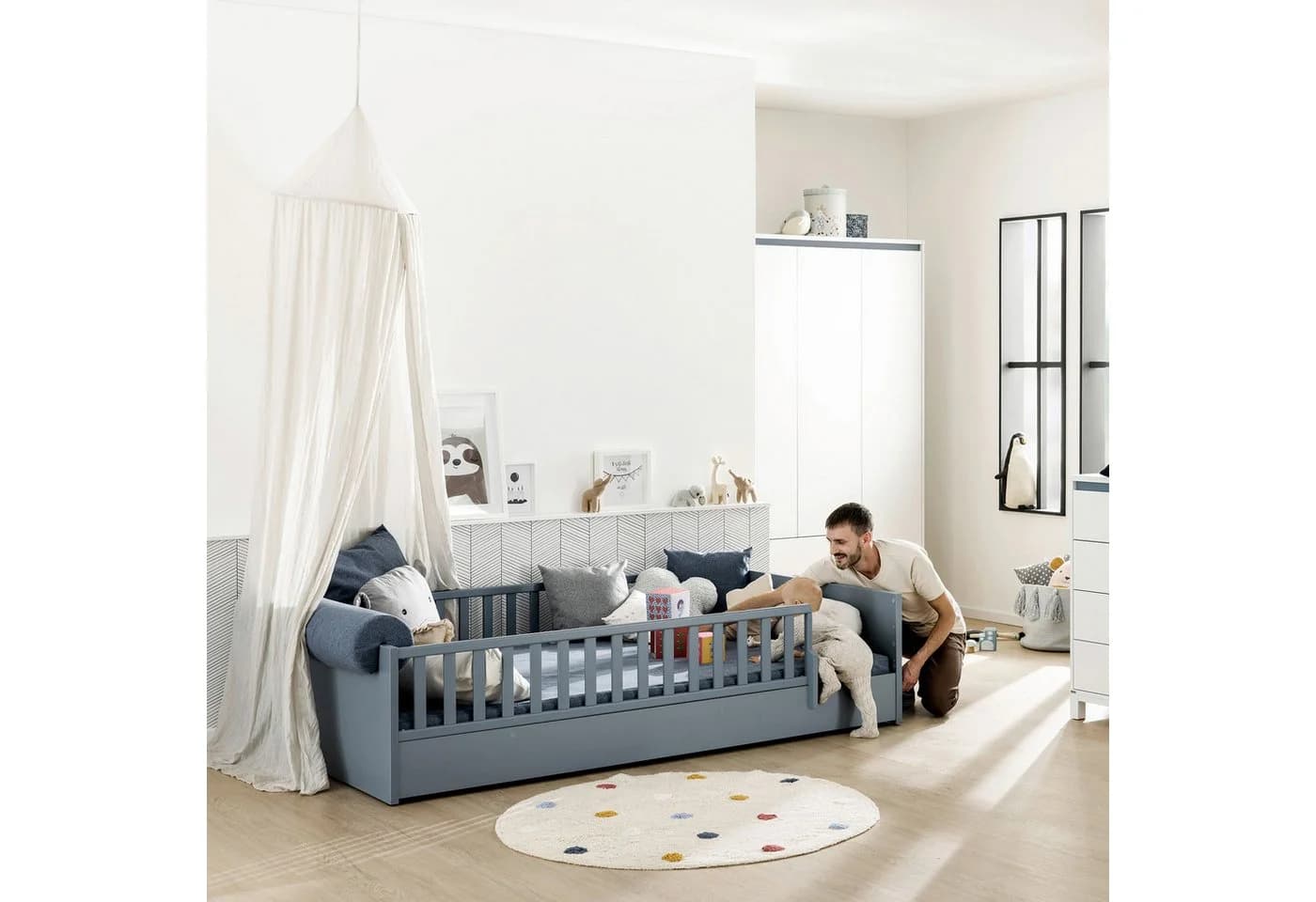 Paidi Kinderbett Little Flo Mattblau Umbaubar Bodenbett - Bild 2