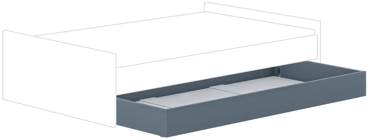 PAIDI Bettschubkasten Mattblau mit Schubladen und Rollen - Bild 2