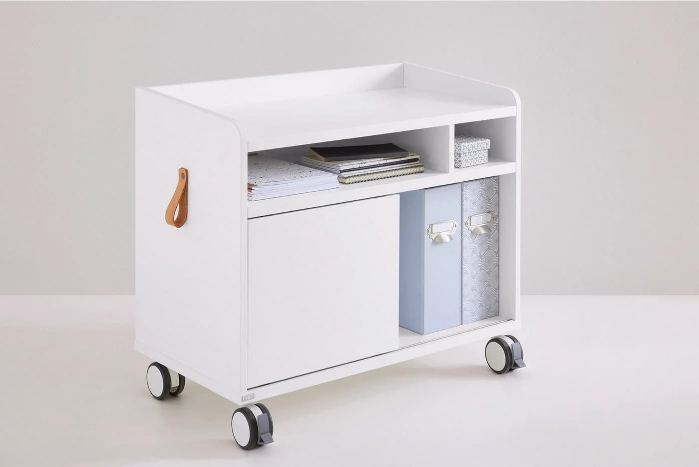 PAIDI Rollcaddy S Container mit Schiebetür und Rollen Kreideweiß - Bild 2
