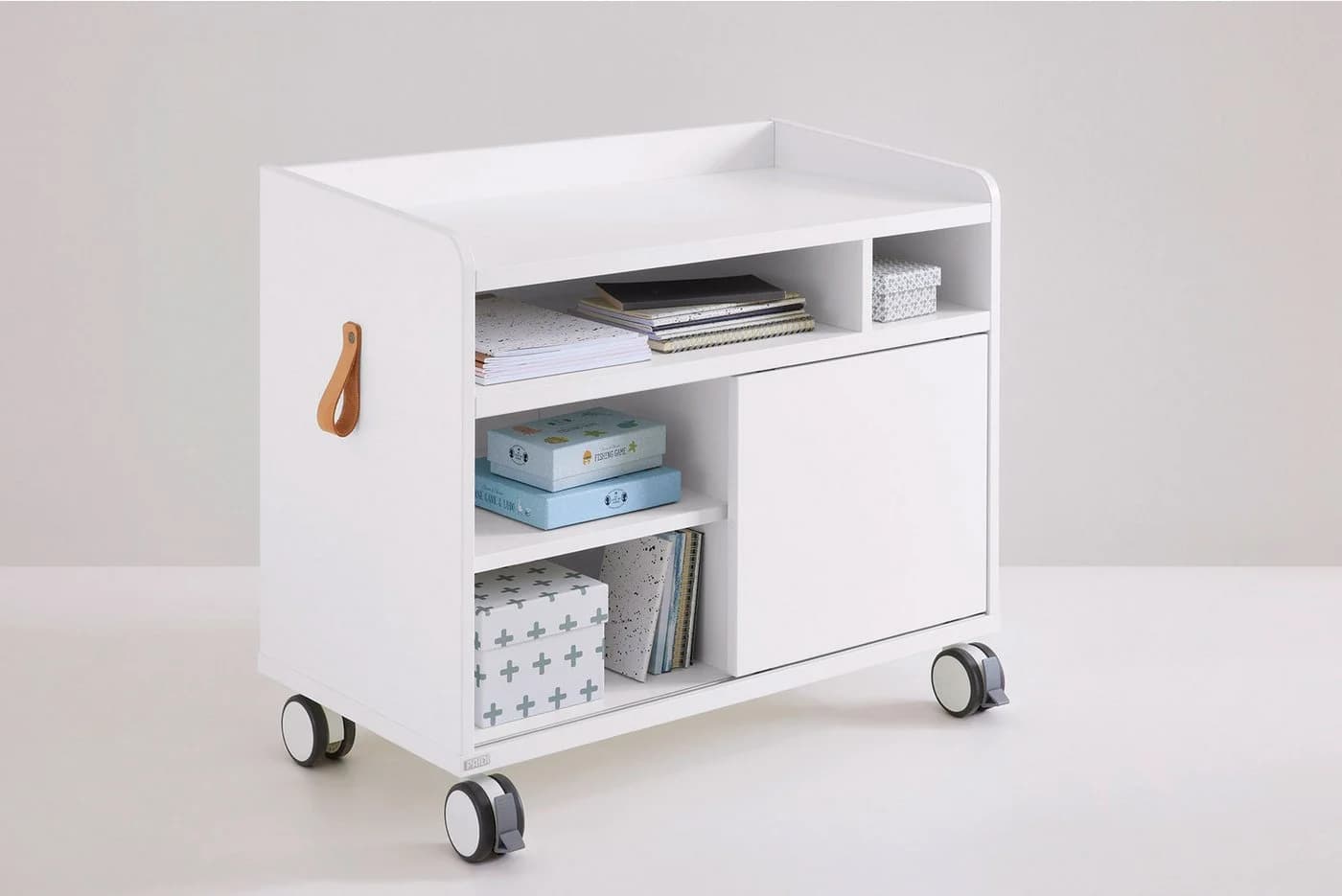 PAIDI Rollcaddy S Container mit Schiebetür und Rollen Kreideweiß - Bild 3