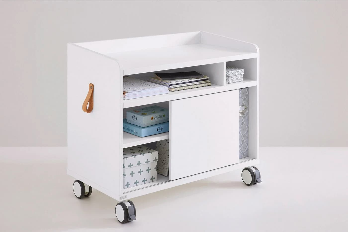 PAIDI Rollcaddy S Container mit Schiebetür und Rollen Kreideweiß - Bild 4