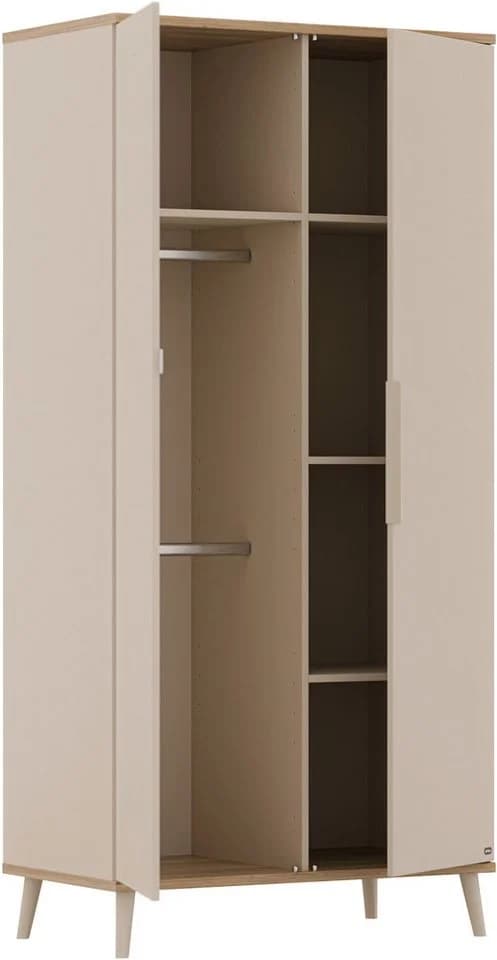 Montana Kleiderschrank aus Holz und Spanplatte in Beige und Cashmere - Bild 4