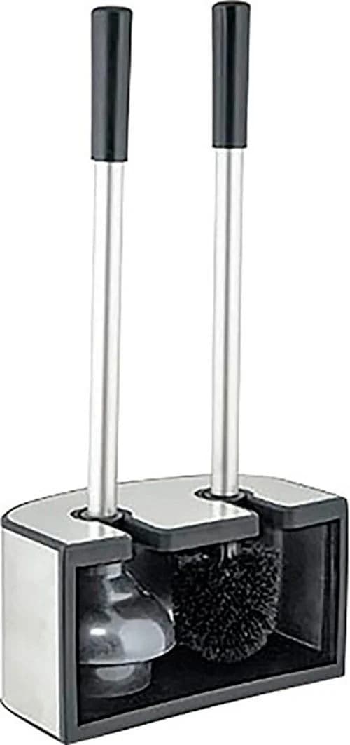 Bischof WC-Garnitur Kendo, Saugglocke und WC-Bürste aus keramikschonendem Silikon, Aluminiumstiel