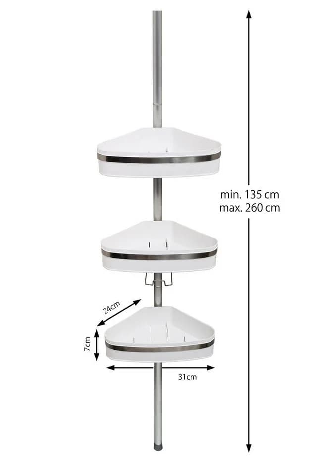 Bischof Duschregal Coin II Weiß Höhenverstellbar Aluminium Kunststoff - Bild 4