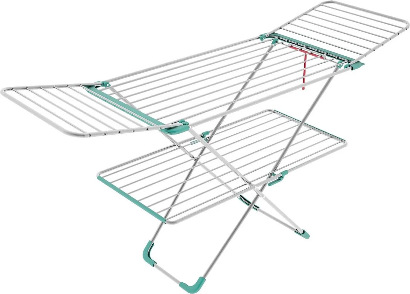 BISCHOF COLOMBO Wäscheständer DOUBLE Aluminium Türkis Silber - Bild 2