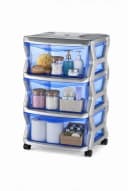 Bischof Bama Rollwagen Rolli 3 Boxen Blau/Silber Kunststoff Bild 3