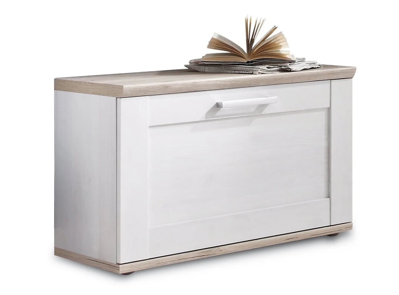 Xora Garderobenbank Landhausstil Weiß/Braun mit Stauraum - Bild 2