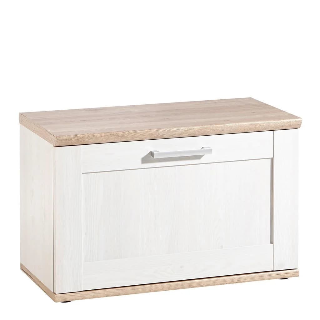 Xora Garderobenbank Landhausstil Weiß/Braun mit Stauraum - Bild 3