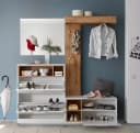 HBZ Milano Kompaktgarderobe mit Spiegel, Bank und Schuhkommode Weiß/Wildeiche Bild 5
