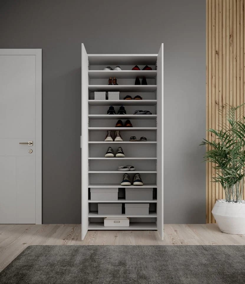 HBZ-MEBLE Schuhschrank Lincoln Weiß Glanz 2 Türen - Bild 3