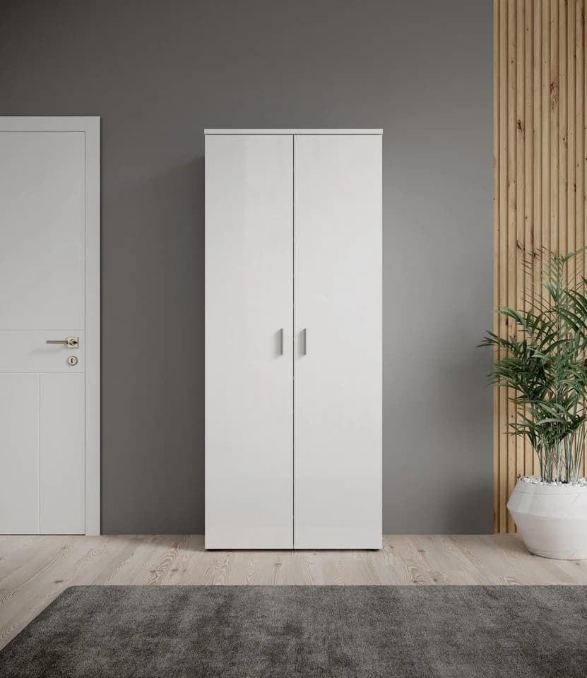 HBZ-MEBLE Schuhschrank Lincoln Weiß Glanz 2 Türen - Bild 5