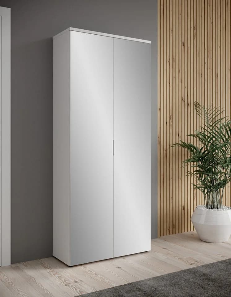HBZ Lincoln Schuhschrank Weiß mit Spiegeltüren - Bild 5