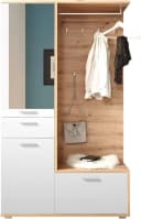 HBZ Entra Kompaktgarderobe Weiß Eiche mit Spiegel Bild 2