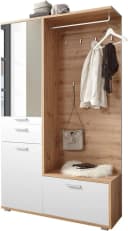 HBZ Entra Kompaktgarderobe Weiß Eiche mit Spiegel Bild 3