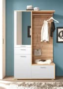 HBZ Entra Kompaktgarderobe Weiß Eiche mit Spiegel Bild 5